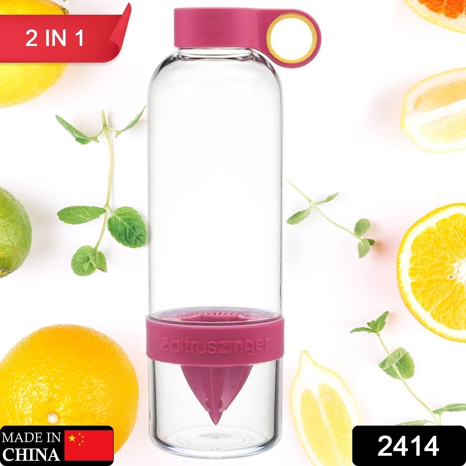 Wukusy Citrus Juicer Bottle with infuser for fresh juice, portable sports bottle for quick homemade citrus drinks.