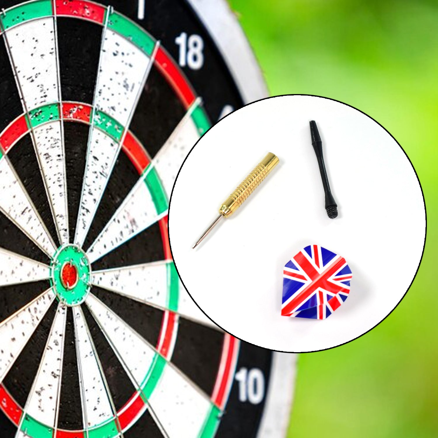 Wukusy 3-piece dart set with three darts for indoor and outdoor dart board games, suitable for kids and adults.