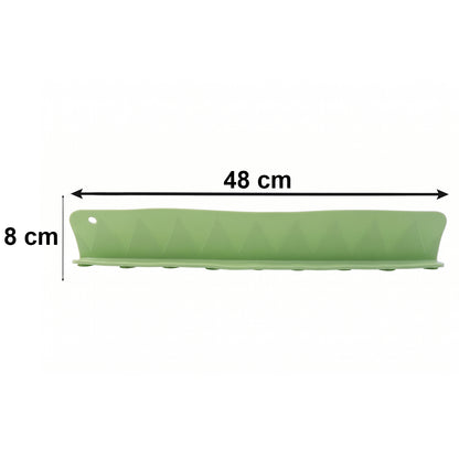 Flexible silicone kitchen sink splash guard in black, 48 cm length, designed to prevent water splashes around the sink.