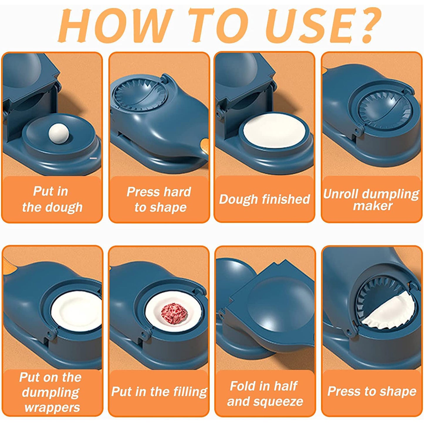 Wukusy 5302 dumpling press mold for gujiya, ghughra, momos, and dumpling making, kitchen tool for homemade dumplings.