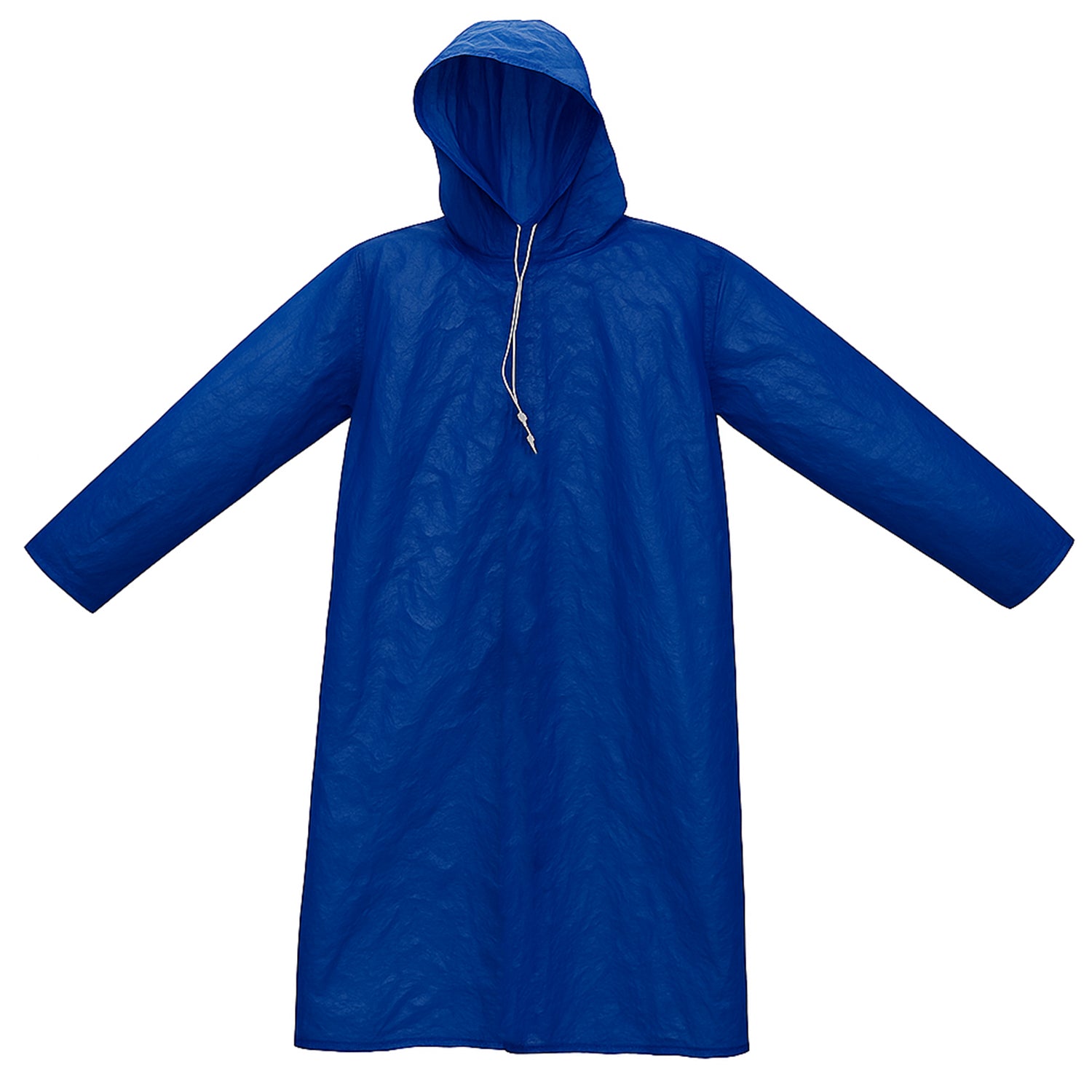 Men's large waterproof hooded raincoat by Wukusy, showing the durable raincoat with a hood and full front zipper in a vibrant color.