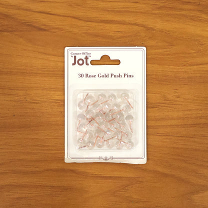Set of 30 transparent crystal head push pins for notice boards, featuring sleek, clear design by Wukusy.