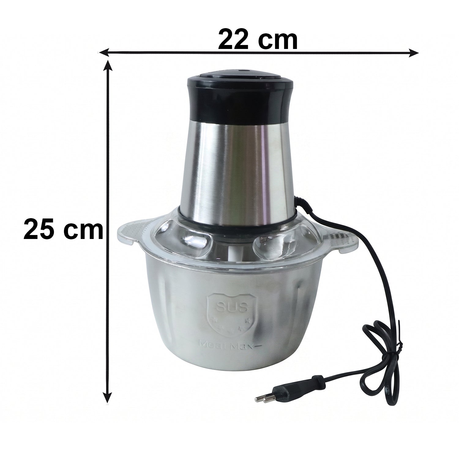 Wukusy electric 2L food processor with vegetable chopper and mixer grinder, compact kitchen appliance with multiple functions