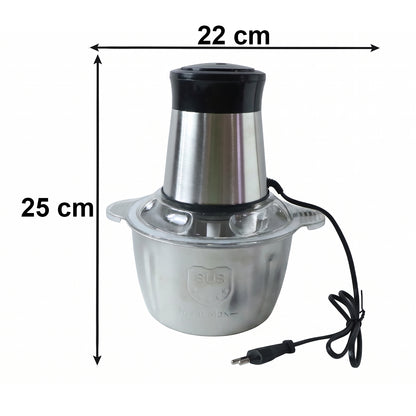 Wukusy electric 2L food processor with vegetable chopper and mixer grinder, compact kitchen appliance with multiple functions