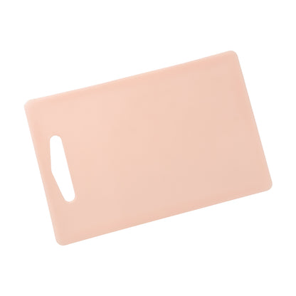 Plastic chopping board with handle by Wukusy, measuring 30x20 cm, showing a sturdy surface for food prep.