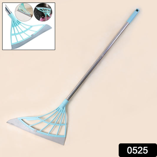 Wukusy eco-friendly durable broom with scraper for home cleaning, featuring a sturdy handle and built-in scraper tool.