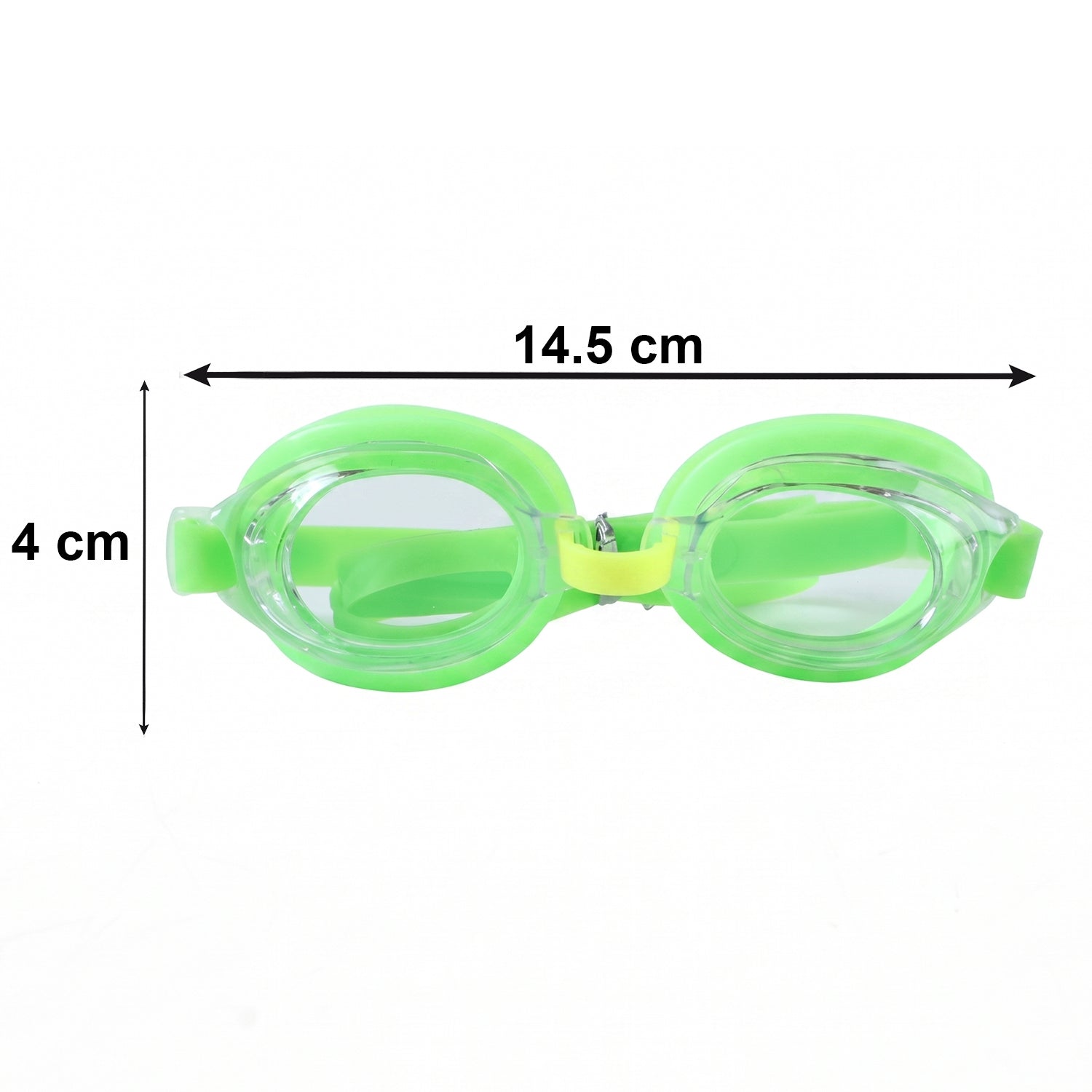 Wukusy premium swimming goggles with clear lenses and adjustable strap, shown inside protective storage case.