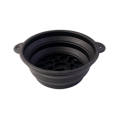 Portable foldable silicone ice bath bowl by Wukusy, showing the compact, flexible design perfect for cooling and relaxation.