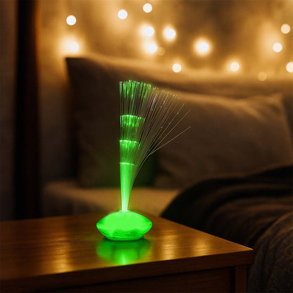 Fiber optic LED decorative lamp by Wukusy featuring colorful light strands and a sleek, modern design.