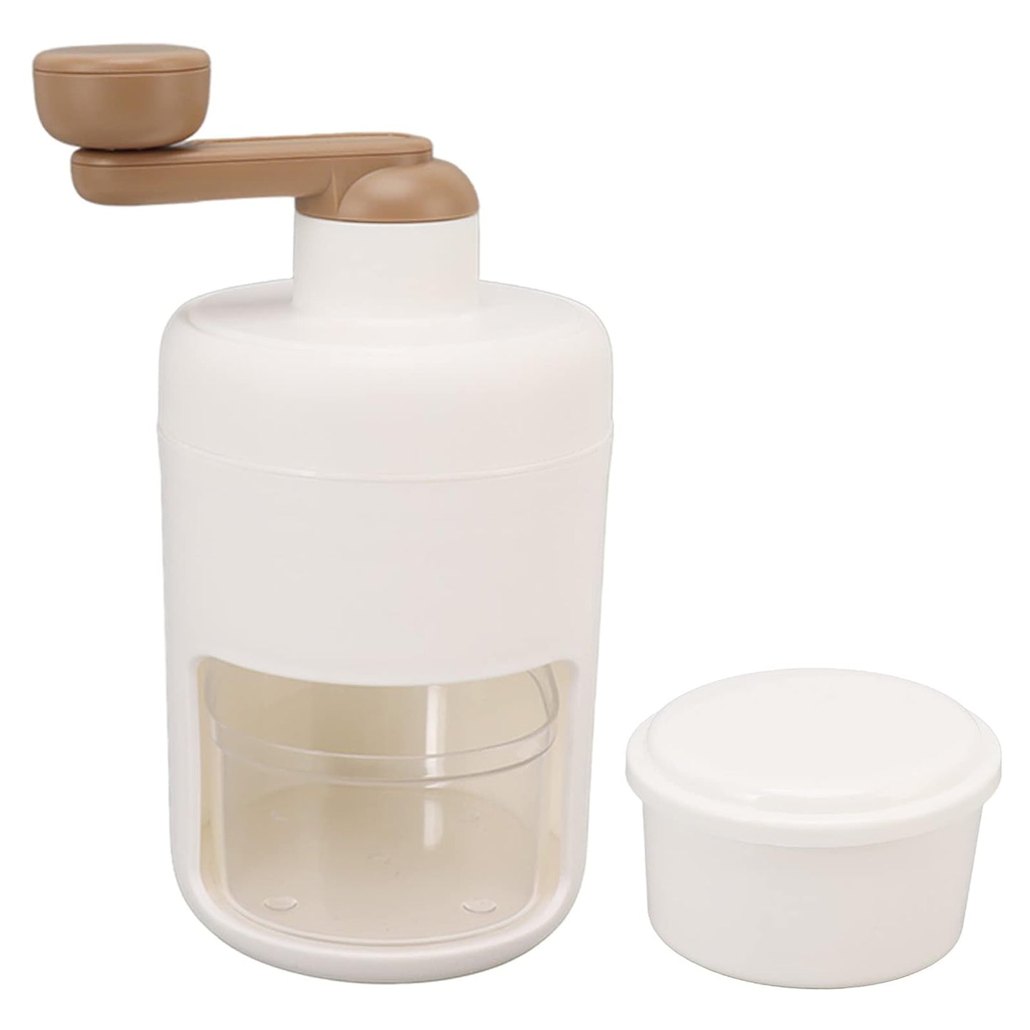 Wukusy portable ice crusher and shaved ice machine for home use, compact manual ice shaver, ideal for smoothies and crushed ice.