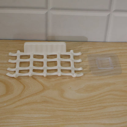 Plastic Wall Mount Soap Dish With Drainage Rack For Bathroom And Kitchen (1 Pc)
