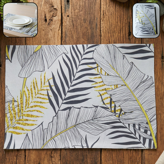 Wukusy 2-in-1 reversible dining table placemats set with small and large black and white design, made of durable material.