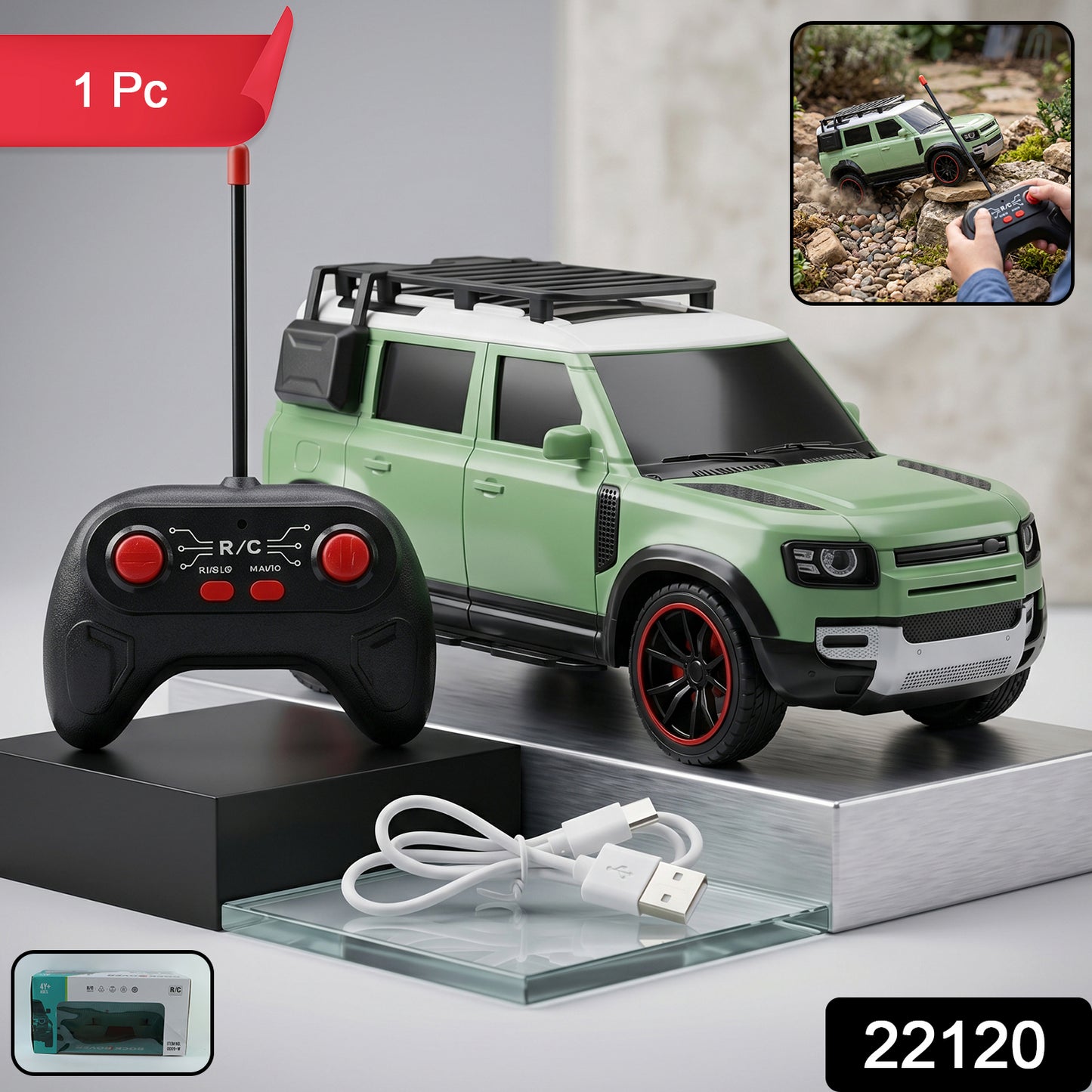 Wukusy high-speed remote control racing car toy for kids, yellow and black design, shown on a racing track.