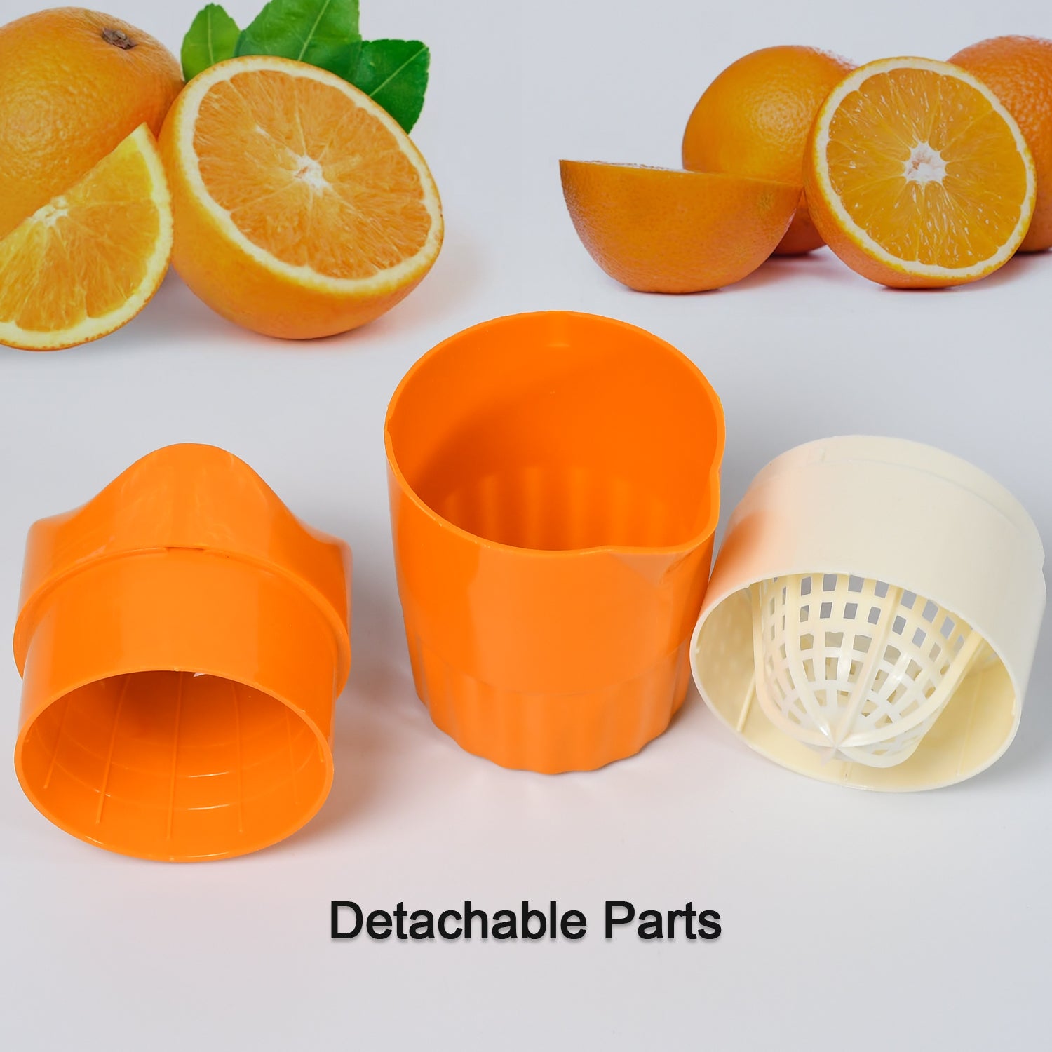 Wukusy manual handheld citrus juicer for oranges and lemons, featuring a compact fruit press and squeeze extractor for fresh juice.