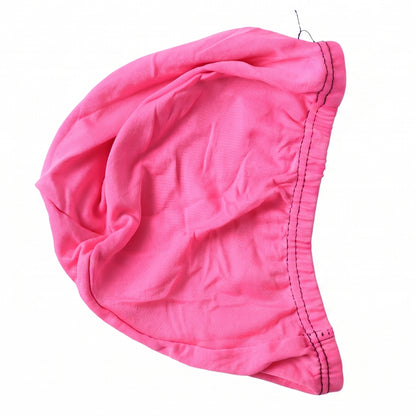 Wukusy small premium stretchable swimming cap in navy blue, made of smooth, flexible material for comfortable water wear.