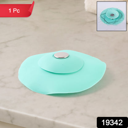Creative 2-in-1 light green silicone sewer sink sealer cover and drainer by Wukusy, for kitchen drain protection and sealing.