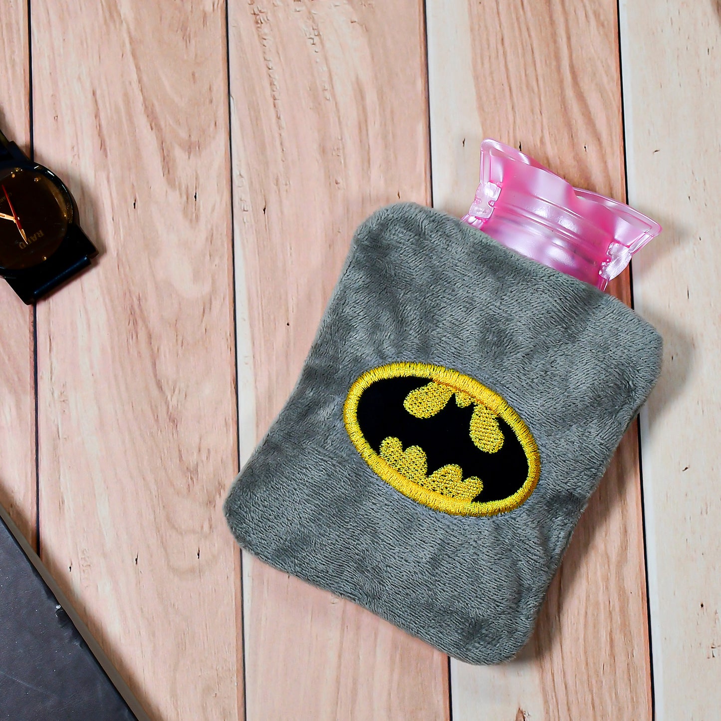 Wukusy 6505 Batman hot water bag with cover for pain relief, neck, shoulder, hand, feet warmer, menstrual cramps, home improvement