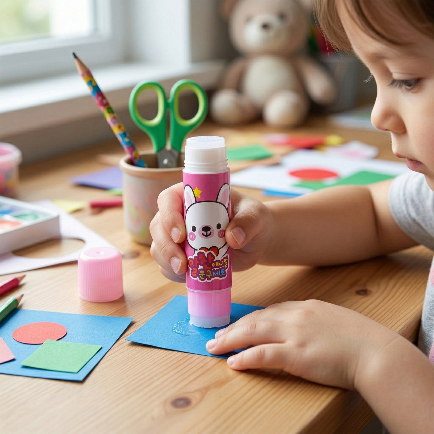 Wukusy Premium 4-in-1 stationery kit set with pens, pencils, eraser, and ruler arranged on a white background.