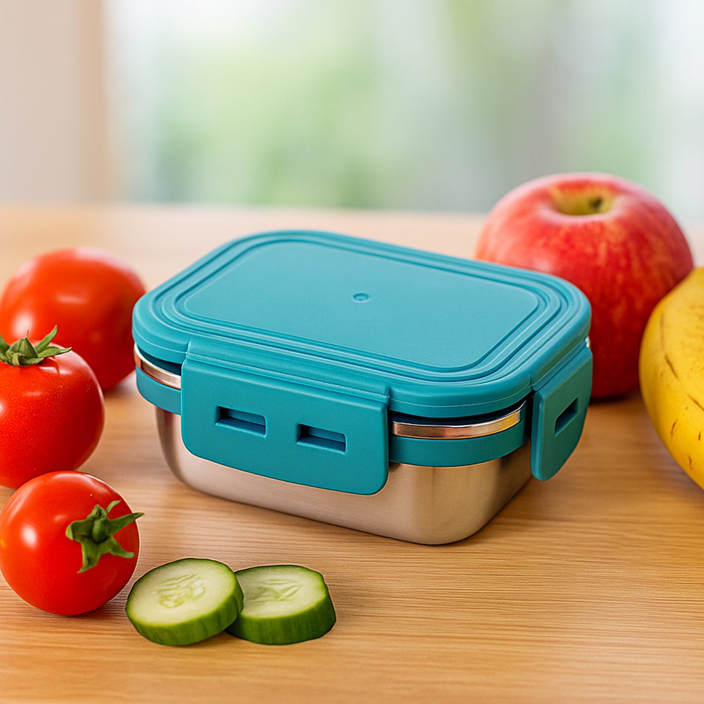 Wukusy Apex stainless steel mini stack plate food container, approx 200ml, suitable for home and kitchen storage.