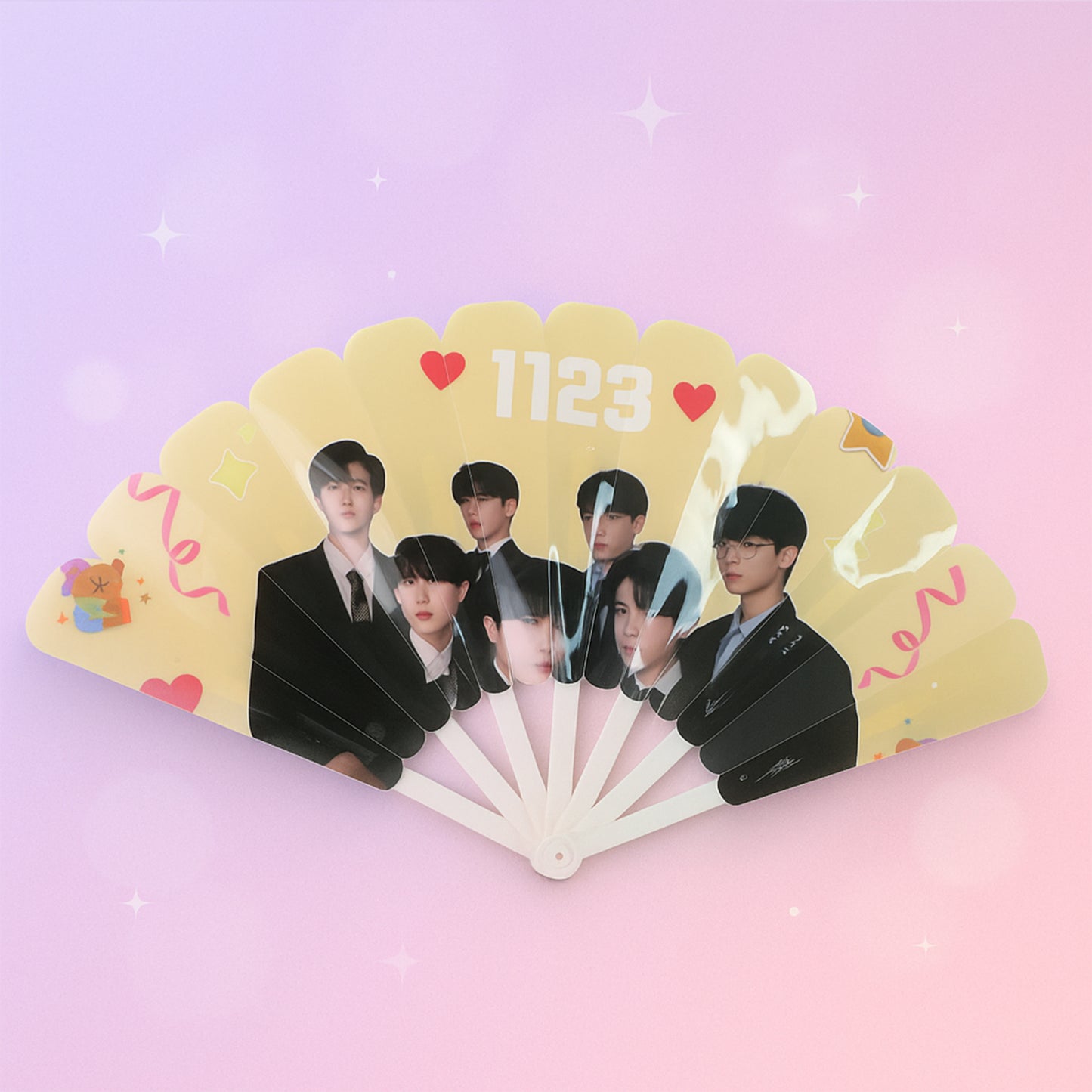 Wukusy idol-themed foldable hand fan with colorful design, lightweight and portable for home or outdoor use