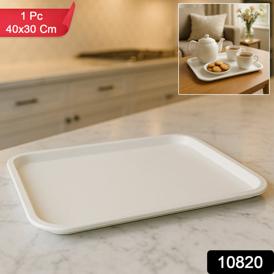 Wukusy plastic serving tray plate, 40x30 cm, ideal for home and kitchen use, shown in a clean, rectangular design.