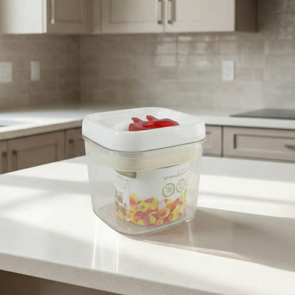 Wukusy airtight storage container with red lid, 1-piece food storage container for keeping snacks and leftovers fresh
