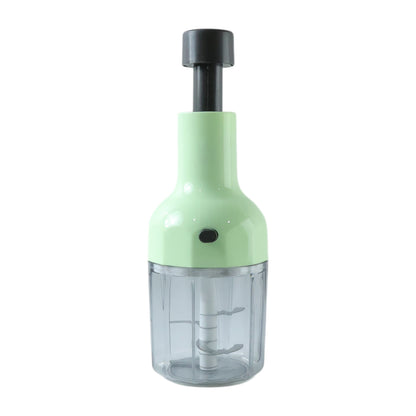 Wukusy manual vegetable chopper with 1100 ml capacity, featuring stainless steel blades and a clear container for easy use.