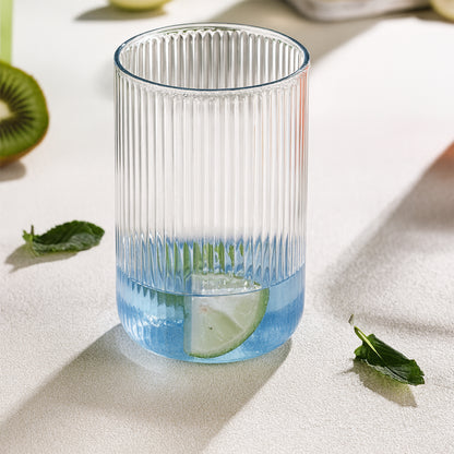Set of six Wukusy Supermom Casa glassware for home and kitchen, featuring clear glass with a stylish design.