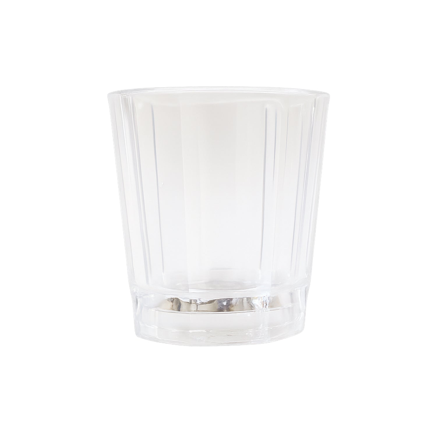 Set of 24 Wukusy premium LED light-up shot glasses arranged in a display, showcasing clear glass and illuminated bases.