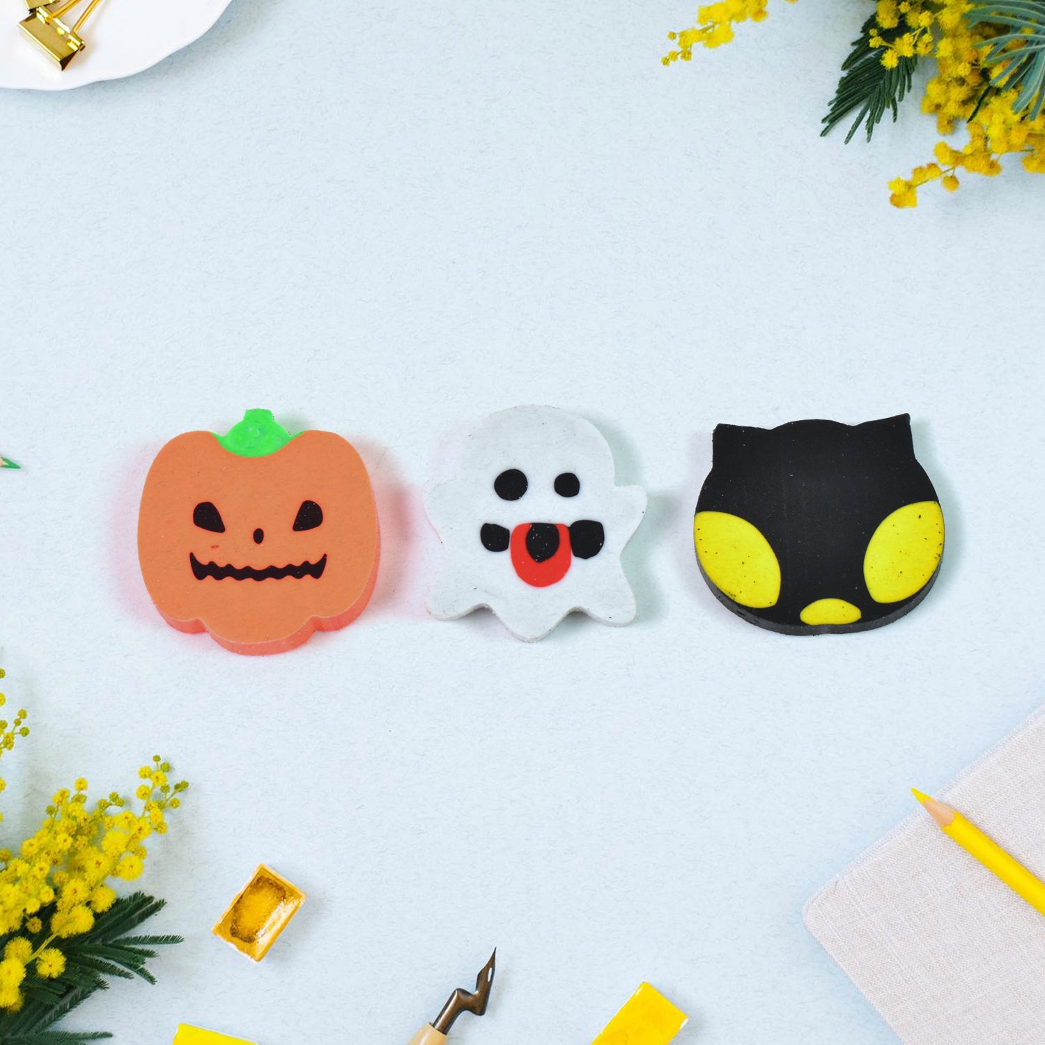 Colorful cartoon-shaped rubber eraser from Wukusy, featuring playful designs in mixed bright colors for office or school use.