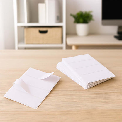 Wukusy premium all-purpose adhesive white labels for office use, 128 labels on a sheet, suitable for labeling and organization.