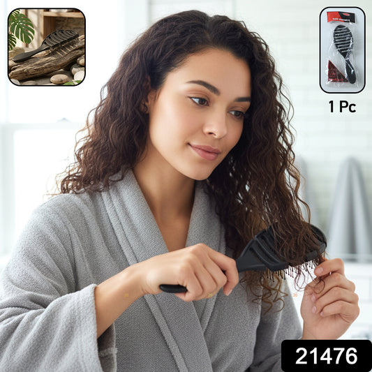 Wukusy plastic wide tooth detangling hair comb, soft and durable, shown on white background with evenly spaced teeth