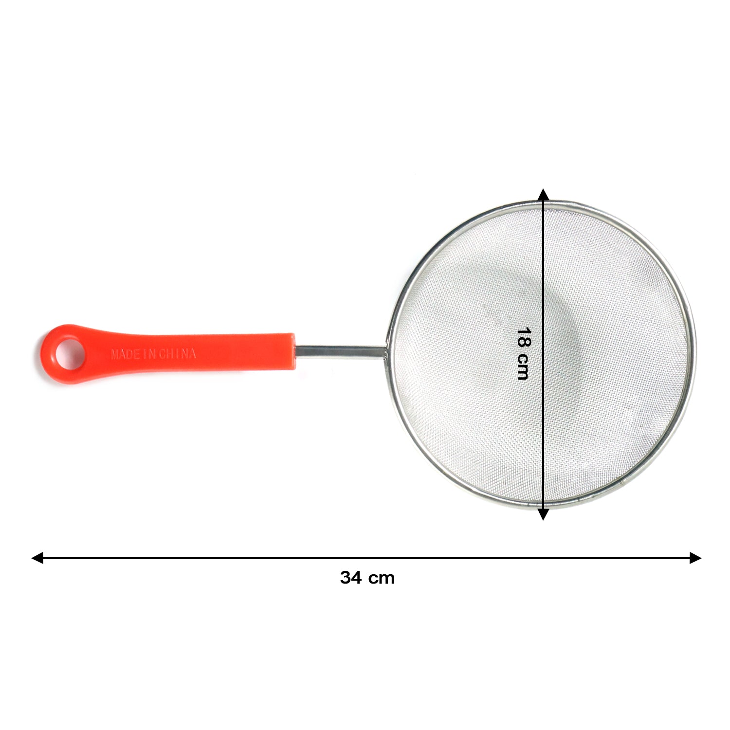 Wukusy B-grade large fine mesh kitchen strainer with sturdy handle for filtering and straining in the kitchen.