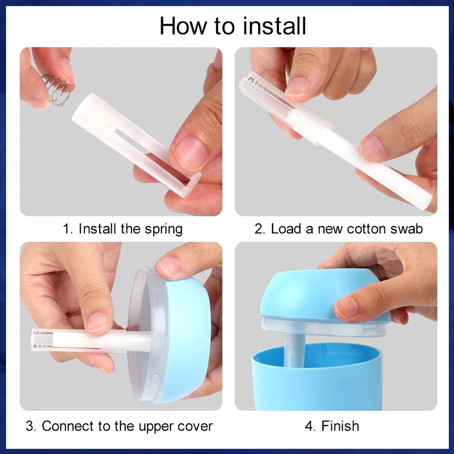 Wukusy portable mini humidifier with light, emitting cool mist for baby, bedroom, or office use, featuring essential oil diffusion.