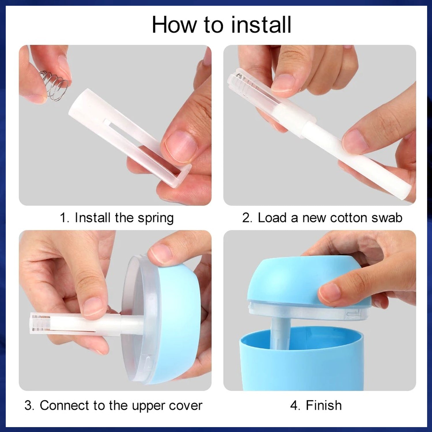 Wukusy portable mini humidifier with light, emitting cool mist for baby, bedroom, or office use, featuring essential oil diffusion.