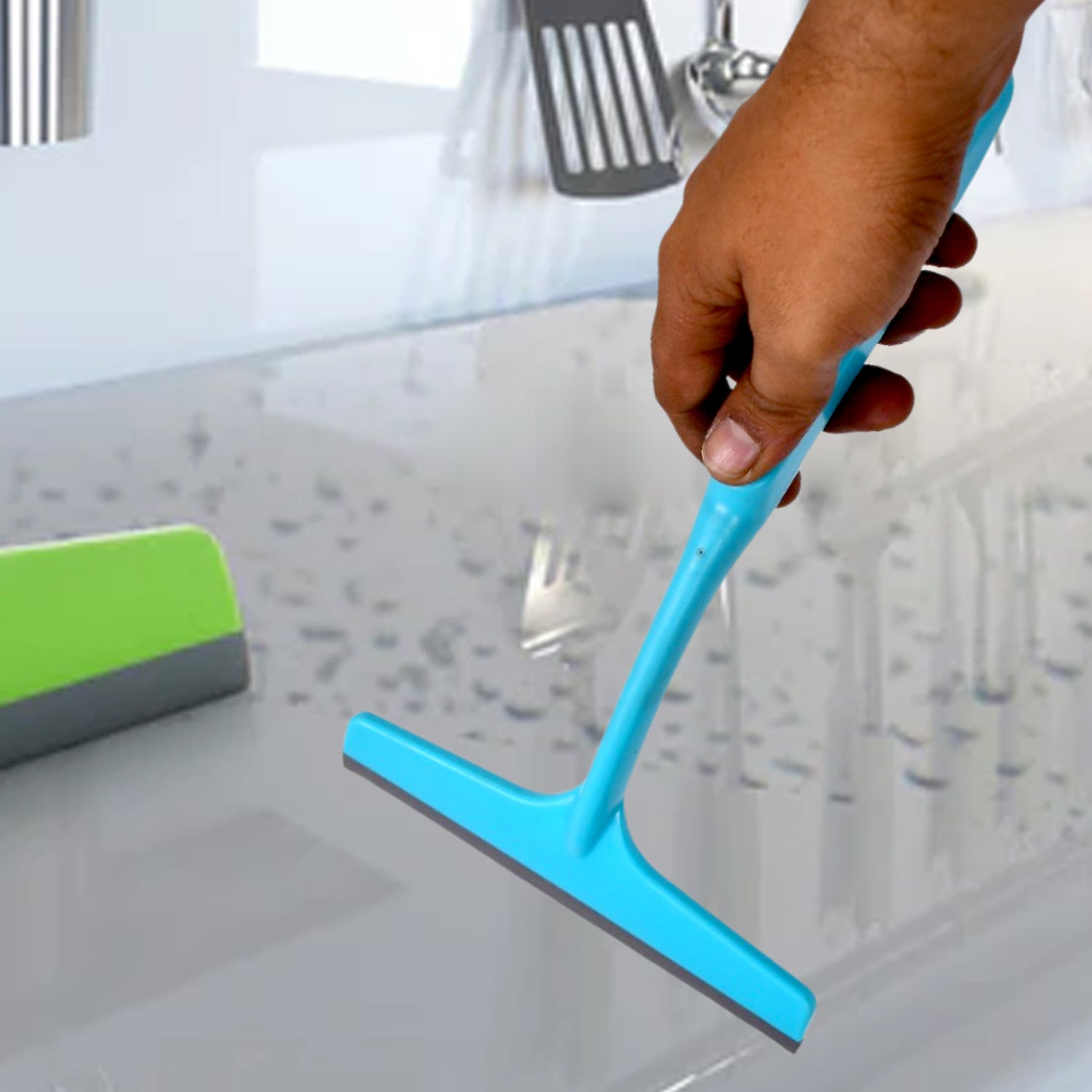 Wukusy 8706a kitchen platform with glass wiper and no-dust broom, long handle for easy floor cleaning in home improvement.
