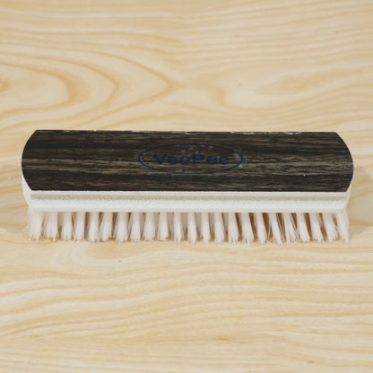Wukusy Veepee Hard Golden Cloth Wash Brush with wooden handle for scrubbing and cleaning surfaces.
