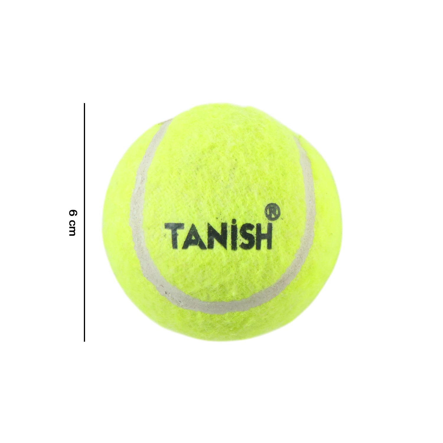 Wukusy premium tennis ball for tennis games, showing a bright yellow rubber ball with textured surface for bounce and grip.