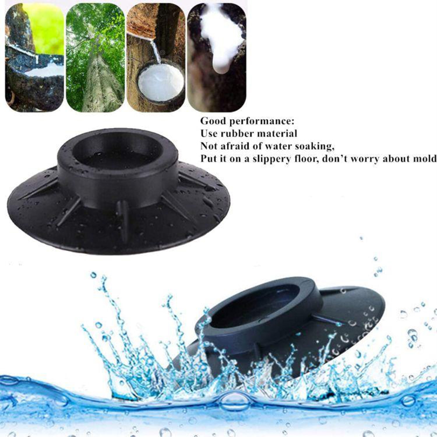 Wukusy 4-piece furniture vibration pads supporting tables and stools in home or office settings, reducing noise and movement.