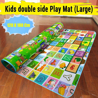Wukusy waterproof double-sided baby play floor mat in size 120x180cm, ideal for kids' play area with carrying bag