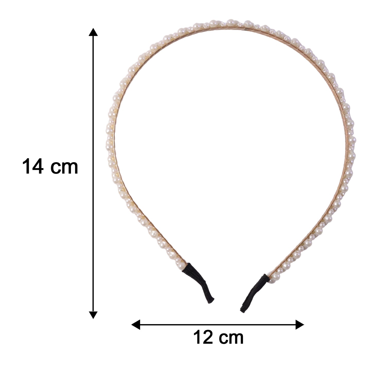 Wukusy double layer pearl hairband for girls, stylish headband with pearl accents, shown on a girl’s head.