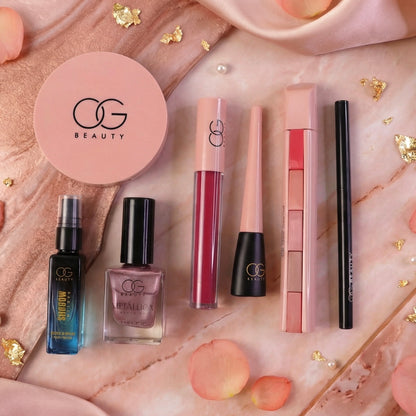 Wukusy 7-in-1 Og Beauty Complete Makeup Combo Kit with various brushes, palettes, and tools for full-face makeup application.