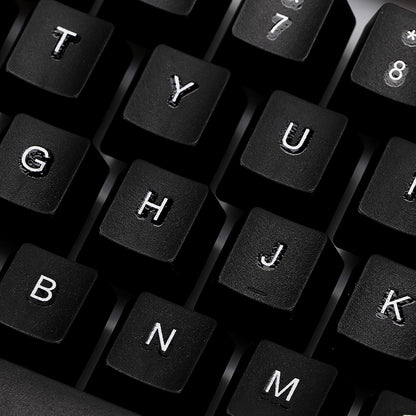 Wukusy 104-key colorful lighting keyboard and mouse office set, featuring vibrant backlit keys and ergonomic design.