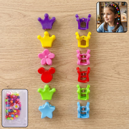 Set of colorful mini hair claw clips by Wukusy, featuring vibrant plastic clips for stylish hair accessories.