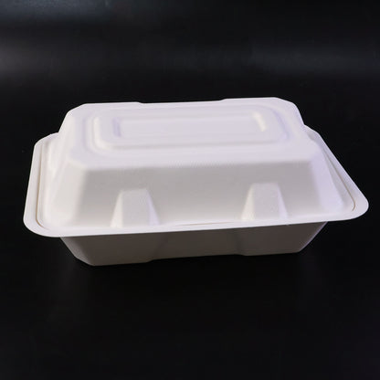 Wukusy Vegnar Premium Bagasse Clamshell Food Box, 9x6 inch, 10-pack, eco-friendly takeout container for food presentation