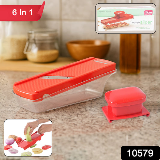 Wukusy Supermom vegetable and dry fruit slicer for home kitchen, showing multiple blades for efficient slicing of vegetables and fruits.