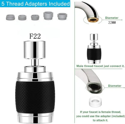 360° swivel kitchen tap spray head attachment from Default Vendor, showing a chrome faucet sprayer with flexible hose for kitchen use.