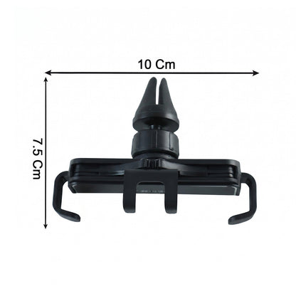 Wukusy plastic car mobile phone holder air vent mount with 360-degree rotation, shown attached to a car air vent.