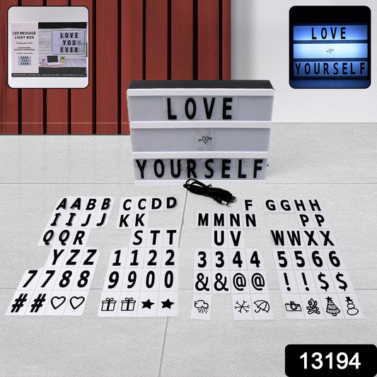 Black mini A6 magnetic cinematic light box from Wukusy with 82 characters, 10 emojis, ideal for office or decorative use