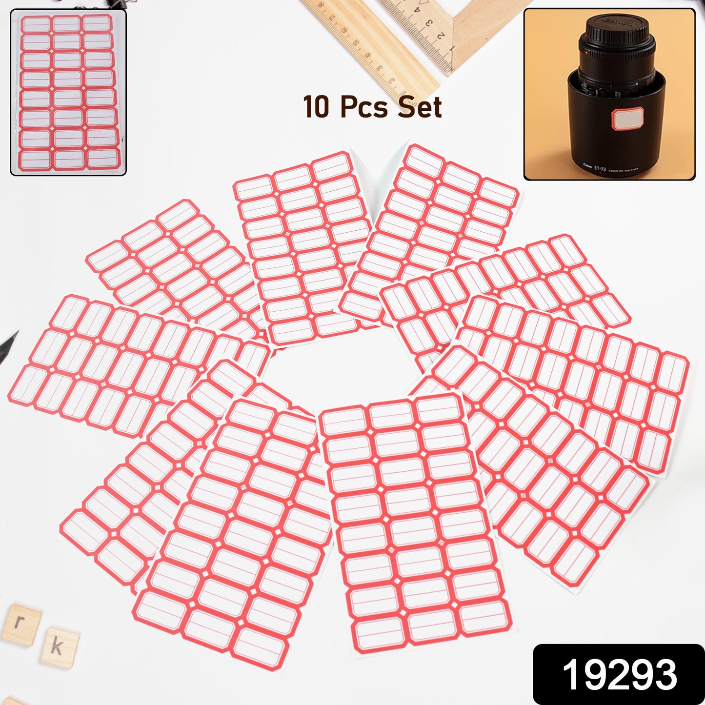 Wukusy multipurpose blank label sticker sheets, 10-sheet office set with customizable adhesive labels, suitable for various organizing needs.